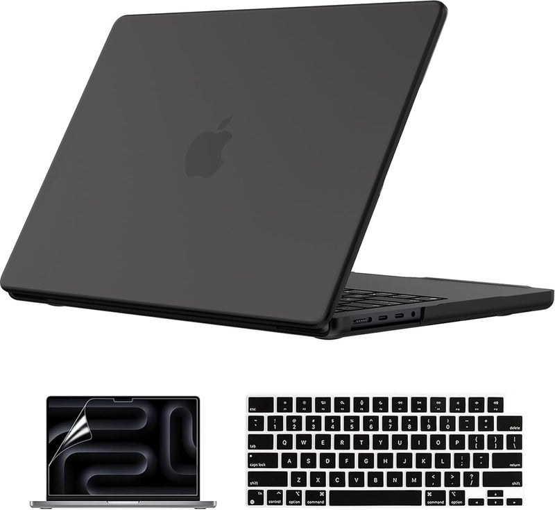 Eoocoo Case Compatible with MacBook Pro 14 inch 2026-2021 M5-M1 Pro/Max Chip, Matte Grip, Bump-Resistant, Hard Shell Cases with Keyboard Cover, Screen Protector - Space Black - Image 1